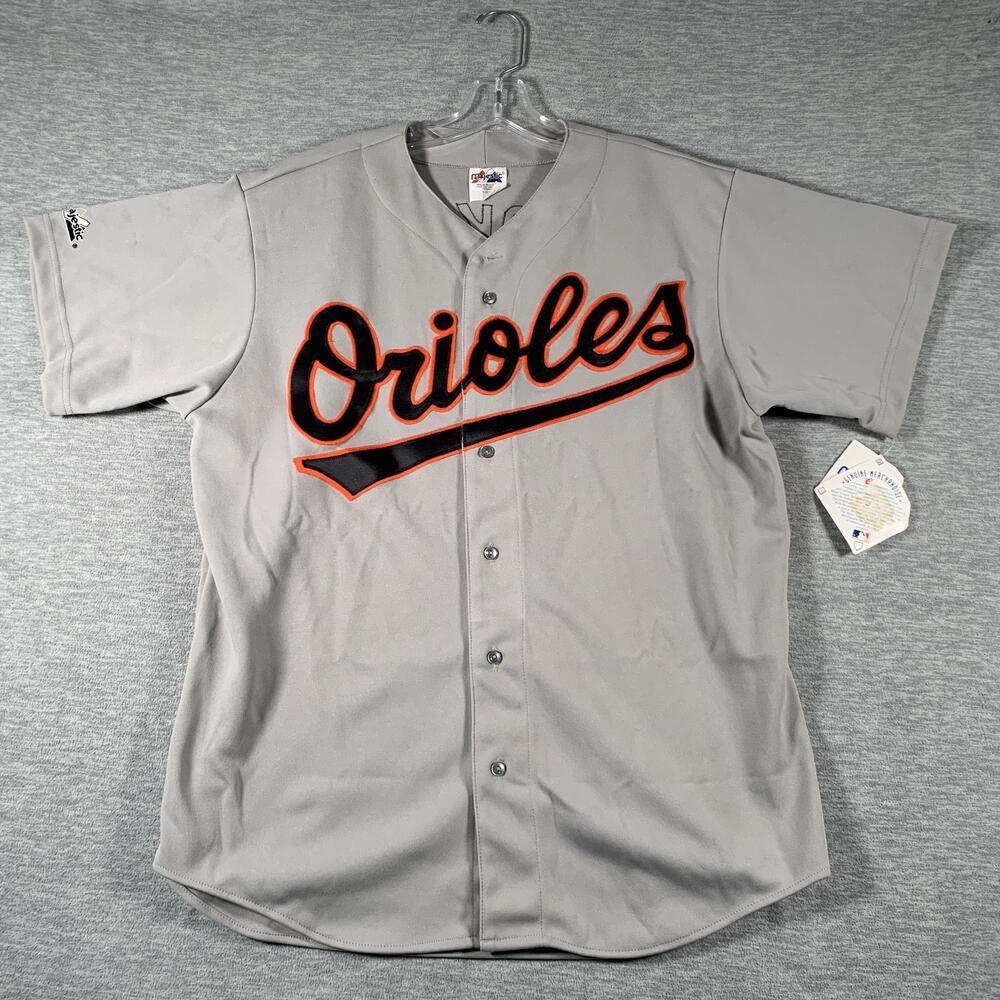 Baltimore Orioles Jersey Mens Large Gray MLB Baseball Majestic Cal Ripken 8